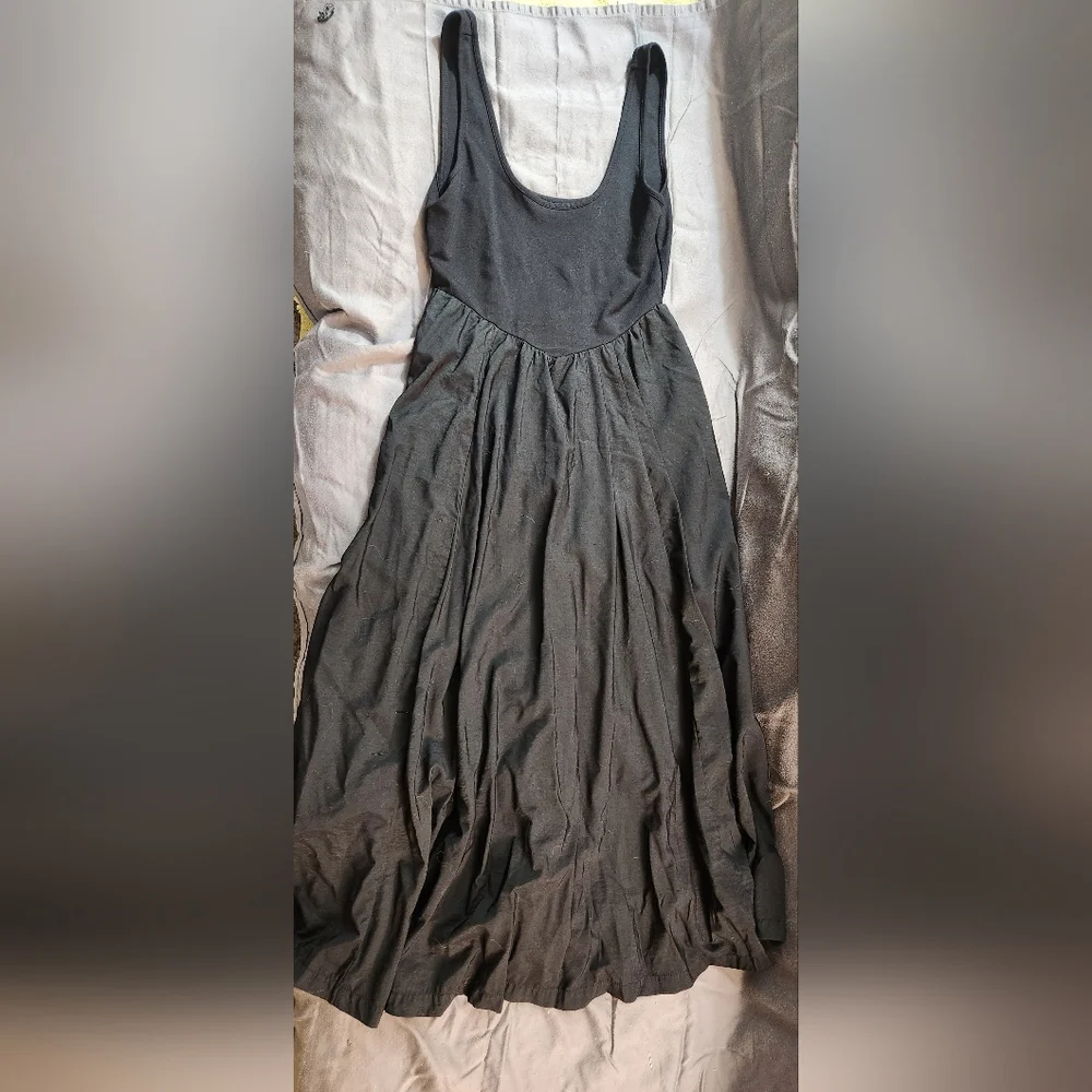 American Eagle Outfitters Black A-Line Corset Cut Maxi Dress - Picture 1 of 5